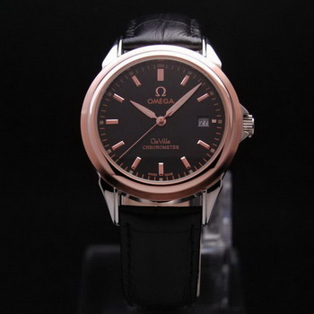 OMEGA DE VILLE Chronometer Red Gold on Black Leather Strap OM77316 OMEGA DE VILLE Chronometer Red Gold on Black Leather Strap OM77316