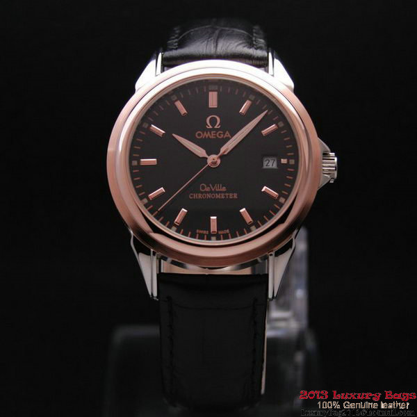 OMEGA DE VILLE Chronometer Red Gold on Black Leather Strap OM77316 OMEGA DE VILLE Chronometer Red Gold on Black Leather Strap OM77316