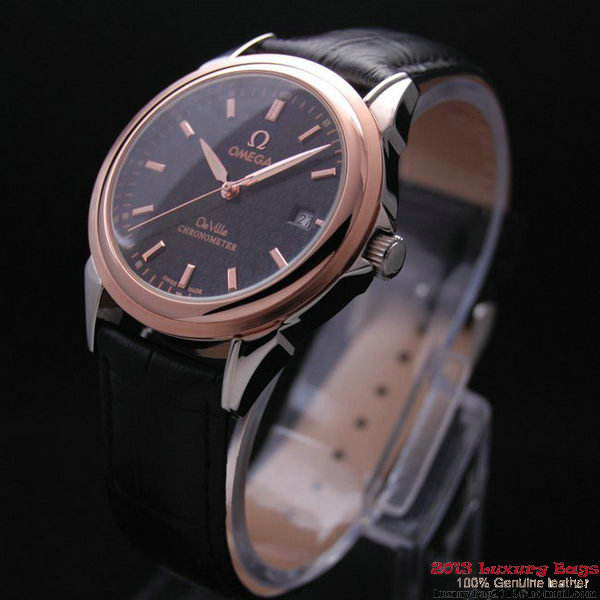 OMEGA DE VILLE Chronometer Red Gold on Black Leather Strap OM77316 OMEGA DE VILLE Chronometer Red Gold on Black Leather Strap OM77316