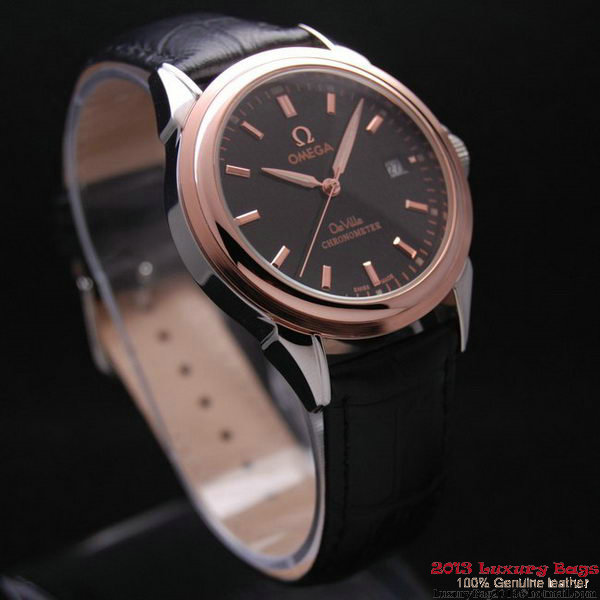 OMEGA DE VILLE Chronometer Red Gold on Black Leather Strap OM77316 OMEGA DE VILLE Chronometer Red Gold on Black Leather Strap OM77316