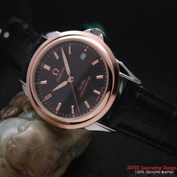 OMEGA DE VILLE Chronometer Red Gold on Black Leather Strap OM77316 OMEGA DE VILLE Chronometer Red Gold on Black Leather Strap OM77316