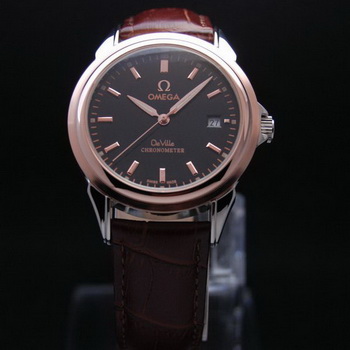OMEGA DE VILLE Chronometer Red Gold on Brown Leather Strap OM77315 OMEGA DE VILLE Chronometer Red Gold on Brown Leather Strap OM77315