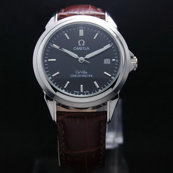 OMEGA DE VILLE Chronometer Steel on Brown Strap OM77307 OMEGA DE VILLE Chronometer Steel on Brown Strap OM77307