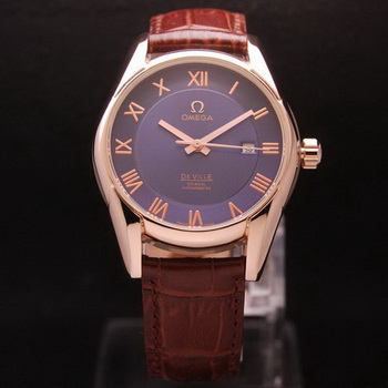 OMEGA DE VILLE Co-AXIAL CHRONOMETER Red Gold on Brown Leather Strap OM77025 OMEGA DE VILLE Co-AXIAL CHRONOMETER Red Gold on Brown Leather Strap OM77025