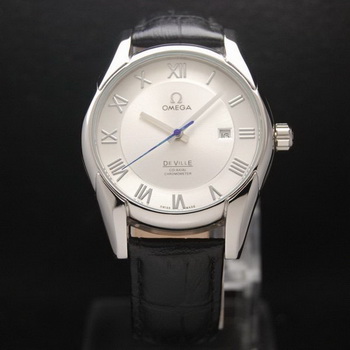 OMEGA DE VILLE Co-AXIAL CHRONOMETER Steel on Black Leather Strap OM77004 OMEGA DE VILLE Co-AXIAL CHRONOMETER Steel on Black Leather Strap OM77004