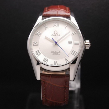 OMEGA DE VILLE Co-AXIAL CHRONOMETER Steel on Brown Leather Strap OM77003 OMEGA DE VILLE Co-AXIAL CHRONOMETER Steel on Brown Leather Strap OM77003