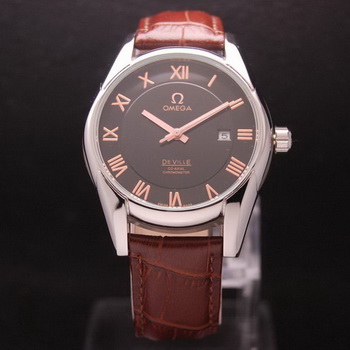 OMEGA DE VILLE Co-AXIAL CHRONOMETER Steel on Brown Leather Strap OM77005 OMEGA DE VILLE Co-AXIAL CHRONOMETER Steel on Brown Leather Strap OM77005