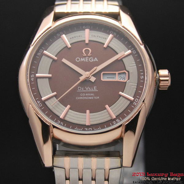 OMEGA DE VILLE HOUR VISION ANNUAL CALENDAR Red Gold on Steel Strap OM77126 OMEGA DE VILLE HOUR VISION ANNUAL CALENDAR Red Gold on Steel Strap OM77126