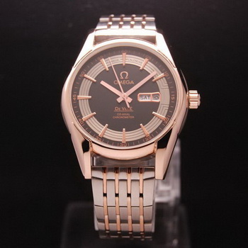 OMEGA DE VILLE HOUR VISION ANNUAL CALENDAR Red Gold on Steel Strap OM77127 OMEGA DE VILLE HOUR VISION ANNUAL CALENDAR Red Gold on Steel Strap OM77127