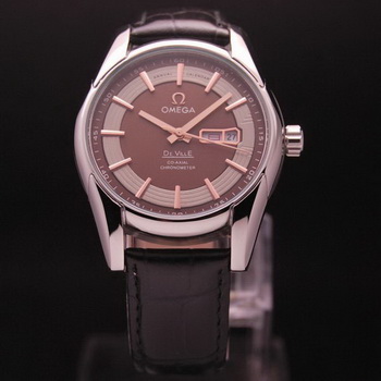 OMEGA DE VILLE HOUR VISION ANNUAL CALENDAR Steel on Black Leather Strap OM77104 OMEGA DE VILLE HOUR VISION ANNUAL CALENDAR Steel on Black Leather Strap OM77104