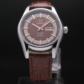 OMEGA DE VILLE HOUR VISION ANNUAL CALENDAR Steel on Brown Leather Strap OM77103 OMEGA DE VILLE HOUR VISION ANNUAL CALENDAR Steel on Brown Leather Strap OM77103