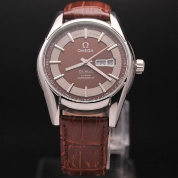OMEGA DE VILLE HOUR VISION ANNUAL CALENDAR Steel on Brown Leather Strap OM77109 OMEGA DE VILLE HOUR VISION ANNUAL CALENDAR Steel on Brown Leather Strap OM77109