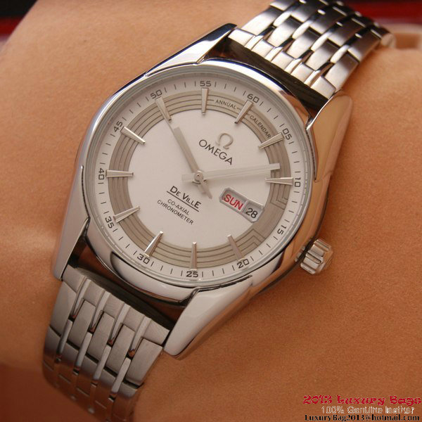 OMEGA DE VILLE HOUR VISION ANNUAL CALENDAR Steel on Steel Strap OM77114 OMEGA DE VILLE HOUR VISION ANNUAL CALENDAR Steel on Steel Strap OM77114