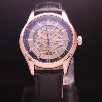 OMEGA DE VILLE Tourbillon Watches Red Gold on Black Leather Strap Om7016 OMEGA DE VILLE Tourbillon Watches Red Gold on Black Leather Strap Om7016