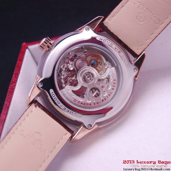 OMEGA DE VILLE Tourbillon Watches Red Gold on Brown Leather Strap Om7015 OMEGA DE VILLE Tourbillon Watches Red Gold on Brown Leather Strap Om7015