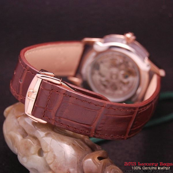 OMEGA DE VILLE Tourbillon Watches Red Gold on Brown Leather Strap Om7015 OMEGA DE VILLE Tourbillon Watches Red Gold on Brown Leather Strap Om7015