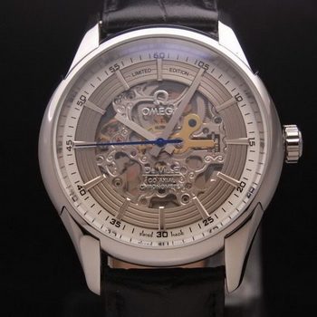 OMEGA DE VILLE Tourbillon Watches Steel on Black Leather Strap Om7004 OMEGA DE VILLE Tourbillon Watches Steel on Black Leather Strap Om7004