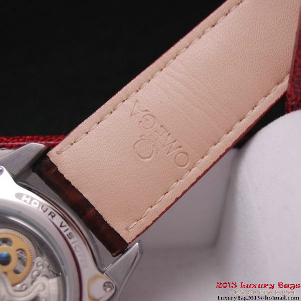 OMEGA DE VILLE Tourbillon Watches Steel on Brown Leather Strap Om7001 OMEGA DE VILLE Tourbillon Watches Steel on Brown Leather Strap Om7001