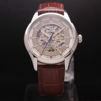 OMEGA DE VILLE Tourbillon Watches Steel on Brown Leather Strap Om7003 OMEGA DE VILLE Tourbillon Watches Steel on Brown Leather Strap Om7003
