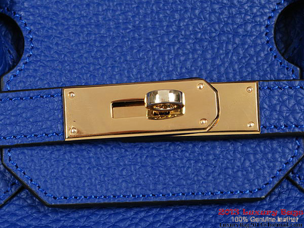 Hermes Birkin 35CM RoyalBlue Clemence Leather Tote Bag Gold Hermes Birkin 35CM RoyalBlue Clemence Leather Tote Bag Gold