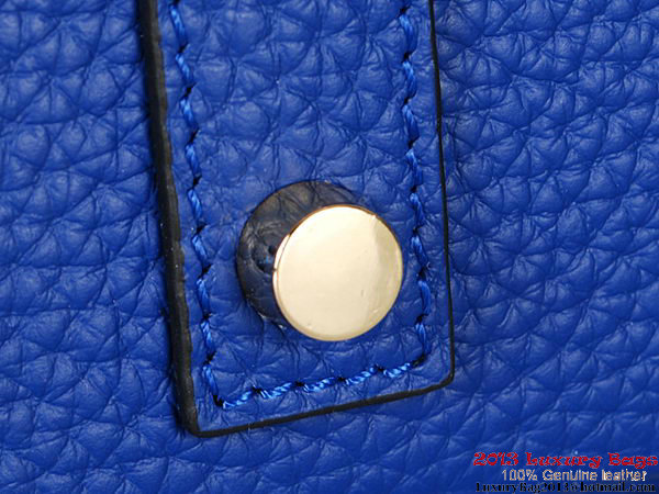 Hermes Birkin 35CM RoyalBlue Clemence Leather Tote Bag Gold Hermes Birkin 35CM RoyalBlue Clemence Leather Tote Bag Gold