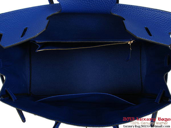 Hermes Birkin 35CM RoyalBlue Clemence Leather Tote Bag Gold Hermes Birkin 35CM RoyalBlue Clemence Leather Tote Bag Gold