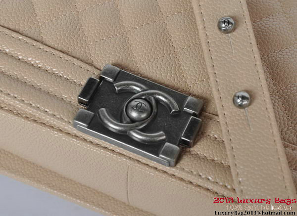 Boy Chanel Flap Shoulder Bag Classic Cannage Patterns A67086 Apricot