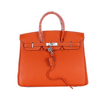 Hermes Birkin 35CM Tote Bag Clemence Leather H-35 Orange Hermes Birkin 35CM Tote Bag Clemence Leather H-35 Orange