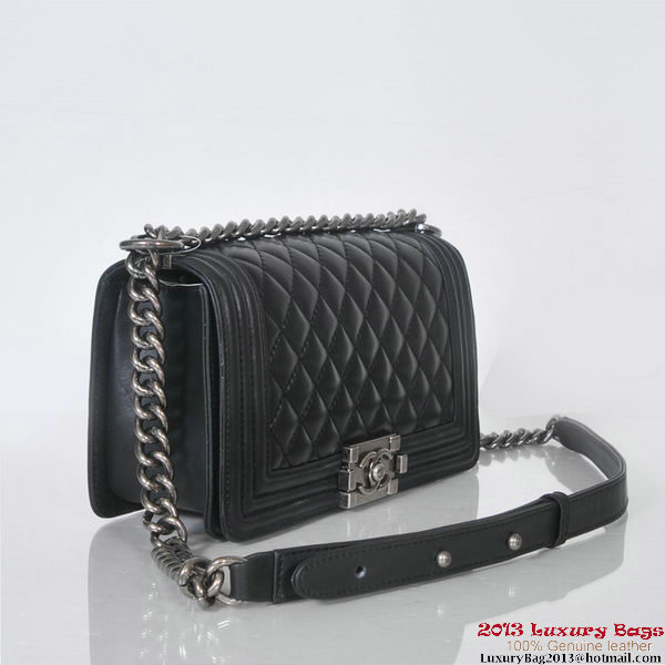 2013 Boy Chanel Flap Shoulder Bag Sheepskin Leather A37003 Black 2013 Boy Chanel Flap Shoulder Bag Sheepskin Leather A37003 Black