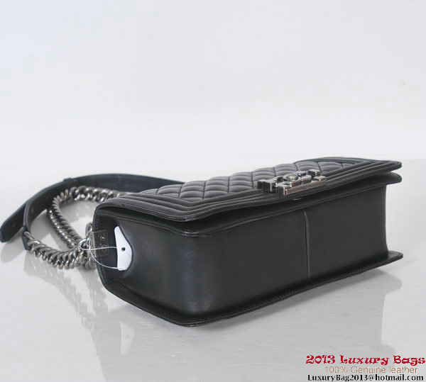 2013 Boy Chanel Flap Shoulder Bag Sheepskin Leather A37003 Black 2013 Boy Chanel Flap Shoulder Bag Sheepskin Leather A37003 Black