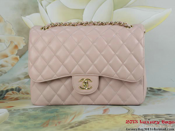 Chanel A01113 Classic Flap Bag Original Cannage Patterns Leather Pink