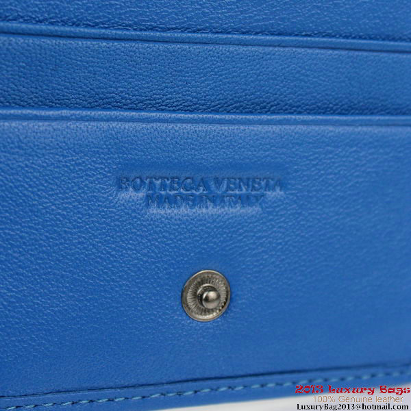 Bottega Veneta Intrecciato Light Calf Card Case BV188 Blue Bottega Veneta Intrecciato Light Calf Card Case BV188 Blue