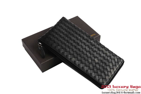 Bottega Veneta Intrecciato Nappa Zippy Wallet BV1570 Black Bottega Veneta Intrecciato Nappa Zippy Wallet BV1570 Black