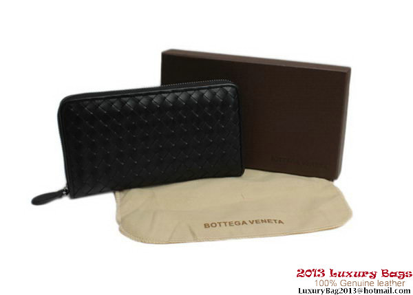 Bottega Veneta Intrecciato Nappa Zippy Wallet BV1571 Black Bottega Veneta Intrecciato Nappa Zippy Wallet BV1571 Black
