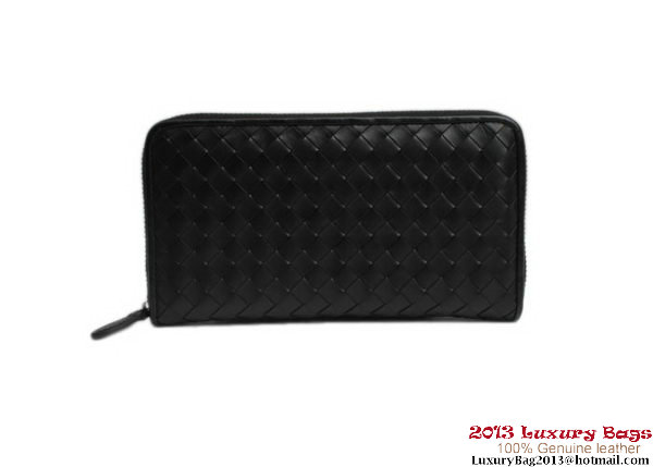 Bottega Veneta Intrecciato Nappa Zippy Wallet BV1571 Black Bottega Veneta Intrecciato Nappa Zippy Wallet BV1571 Black