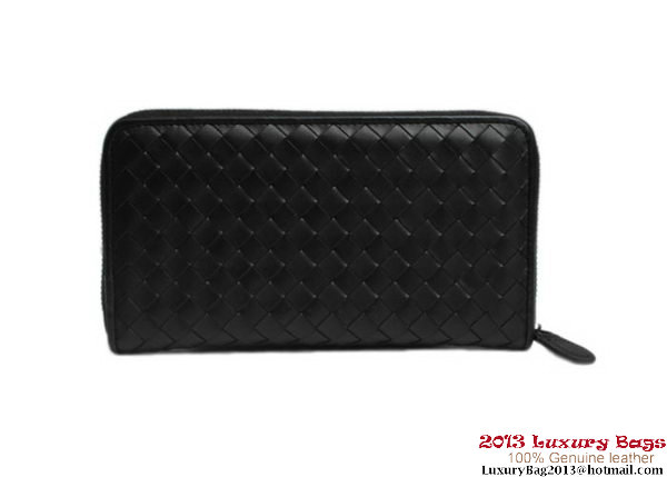 Bottega Veneta Intrecciato Nappa Zippy Wallet BV1571 Black Bottega Veneta Intrecciato Nappa Zippy Wallet BV1571 Black