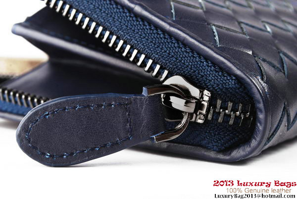 Bottega Veneta Intrecciato Nappa Zippy Wallet BV1571 Blue Bottega Veneta Intrecciato Nappa Zippy Wallet BV1571 Blue