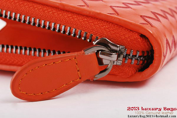 Bottega Veneta Intrecciato Nappa Zippy Wallet BV1571 Orange Bottega Veneta Intrecciato Nappa Zippy Wallet BV1571 Orange
