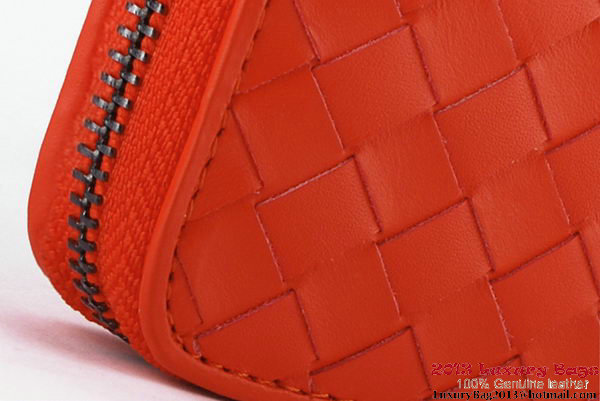 Bottega Veneta Intrecciato Nappa Zippy Wallet BV1571 Orange Bottega Veneta Intrecciato Nappa Zippy Wallet BV1571 Orange