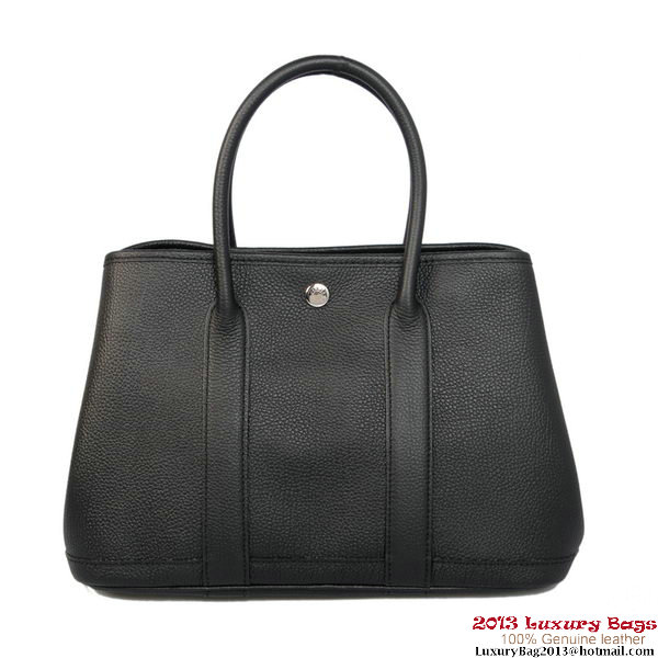 Hermes Garden Party 30CM Bag Calf Leather A1288 Black Hermes Garden Party 30CM Bag Calf Leather A1288 Black