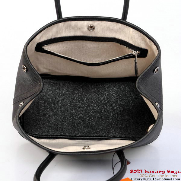 Hermes Garden Party 30CM Bag Calf Leather A1288 Black Hermes Garden Party 30CM Bag Calf Leather A1288 Black