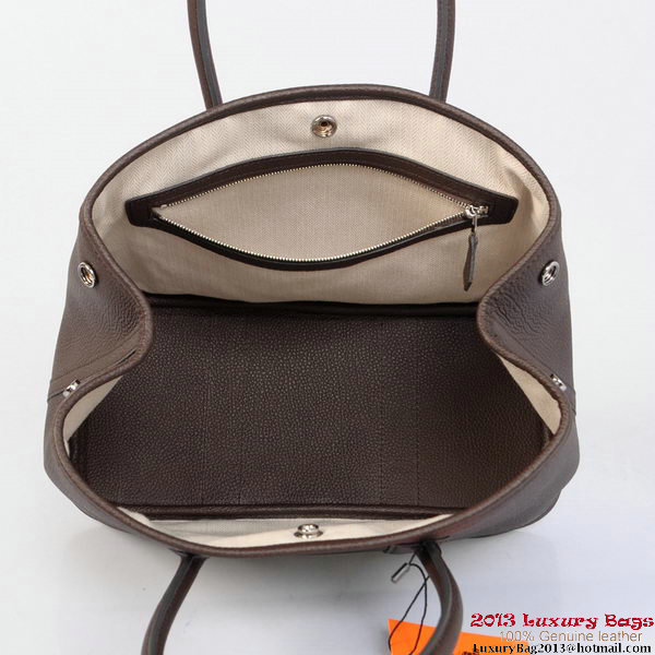 Hermes Garden Party 30CM Bag Calf Leather A1288 Brown