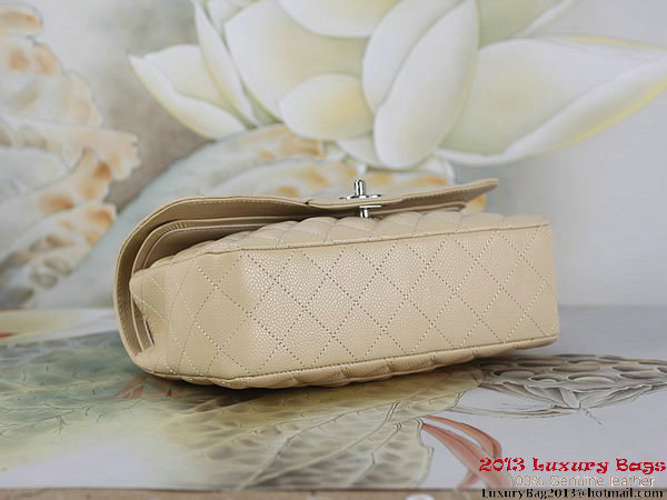 Chanel 2.55 Classic Flap Bag Apricot Original Cannage Patterns Leather Silver Chanel 2.55 Classic Flap Bag Apricot Original Cannage Patterns Leather Silver