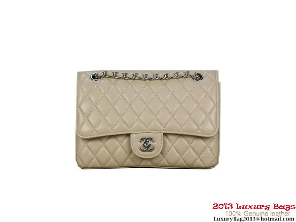 Chanel 2.55 Classic Flap Bag Apricot Sheepskin Leather Silver Chanel 2.55 Classic Flap Bag Apricot Sheepskin Leather Silver