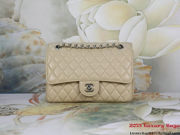Chanel 2.55 Classic Flap Bag Apricot Sheepskin Leather Silver Chanel 2.55 Classic Flap Bag Apricot Sheepskin Leather Silver