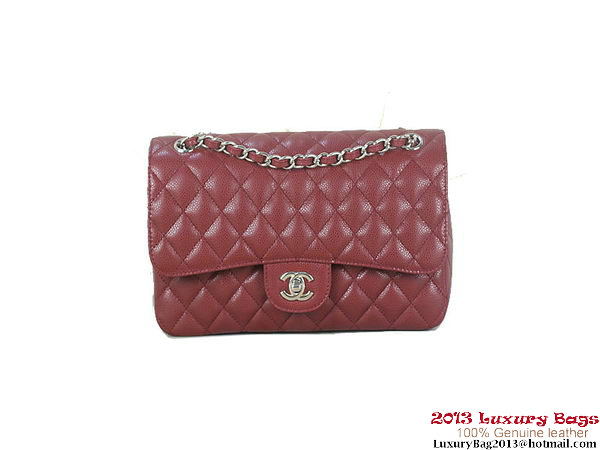Chanel 2.55 Classic Flap Bag Bordeaux Original Cannage Patterns Leather Silver Chanel 2.55 Classic Flap Bag Bordeaux Original Cannage Patterns Leather Silver
