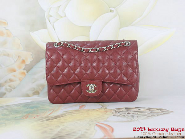 Chanel 2.55 Classic Flap Bag Bordeaux Original Cannage Patterns Leather Silver Chanel 2.55 Classic Flap Bag Bordeaux Original Cannage Patterns Leather Silver