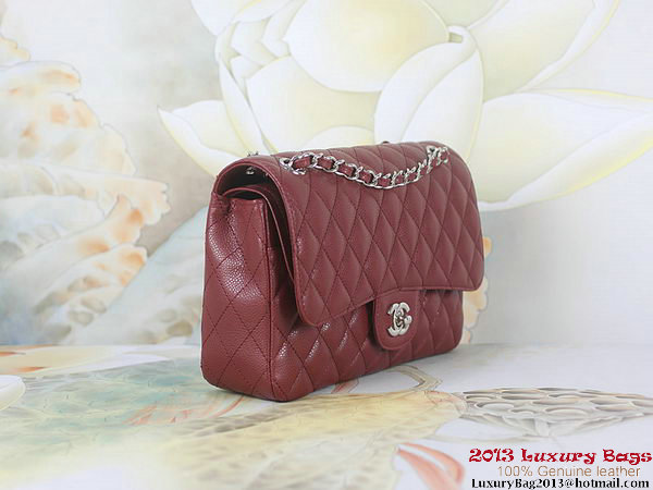 Chanel 2.55 Classic Flap Bag Bordeaux Original Cannage Patterns Leather Silver Chanel 2.55 Classic Flap Bag Bordeaux Original Cannage Patterns Leather Silver