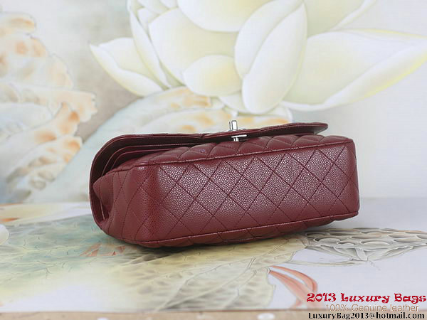 Chanel 2.55 Classic Flap Bag Bordeaux Original Cannage Patterns Leather Silver Chanel 2.55 Classic Flap Bag Bordeaux Original Cannage Patterns Leather Silver