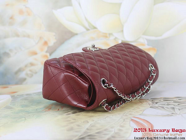 Chanel 2.55 Classic Flap Bag Bordeaux Original Cannage Patterns Leather Silver Chanel 2.55 Classic Flap Bag Bordeaux Original Cannage Patterns Leather Silver